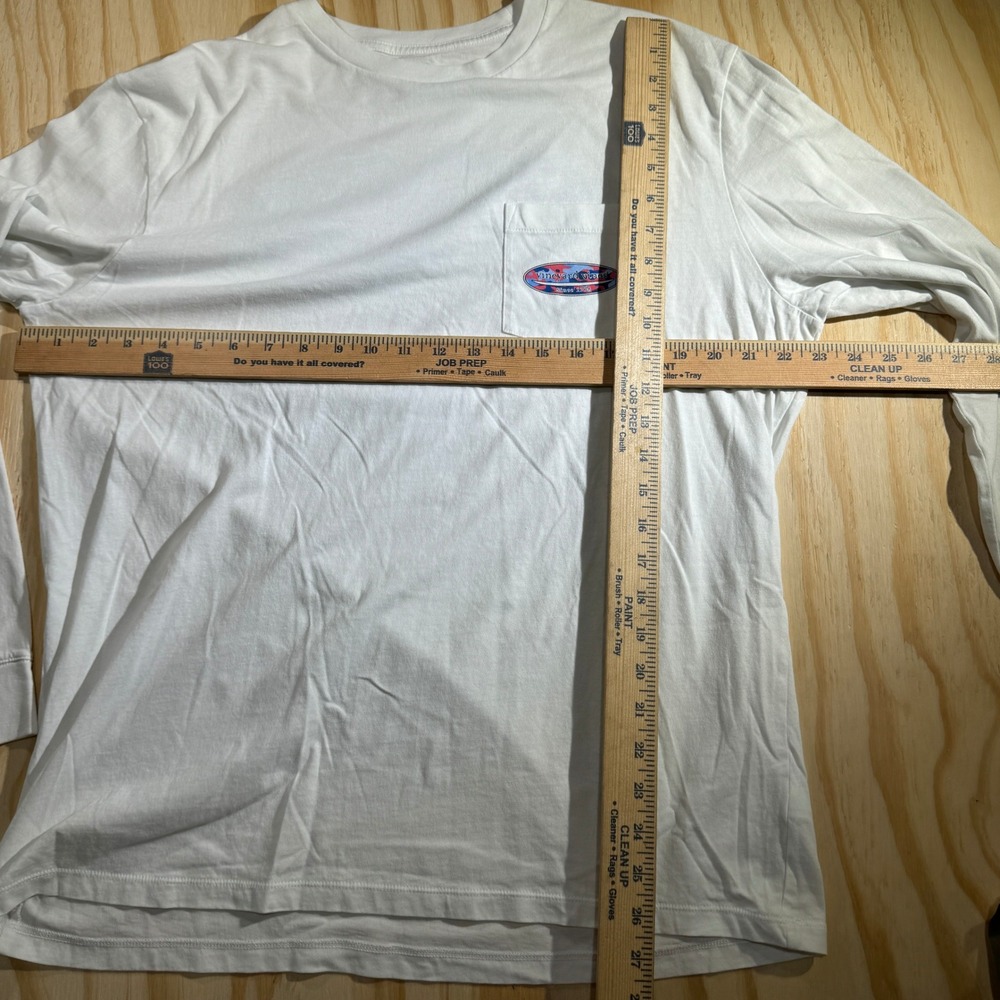 Vineyard Vines Men's Camo Logo White Long Sleeve Pocket T-Shirt Size L - Picture 5 of 6